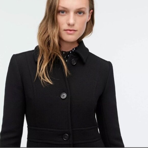 J. Crew Black Italian Wool Lady Coat w/ Thinsulate - Size 10 NWT - Picture 2 of 11